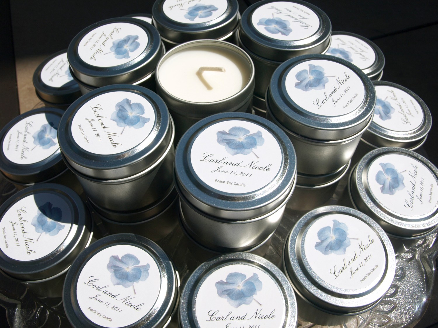 Custom Soy Travel Candle Favors For Weddings And Events on Luulla